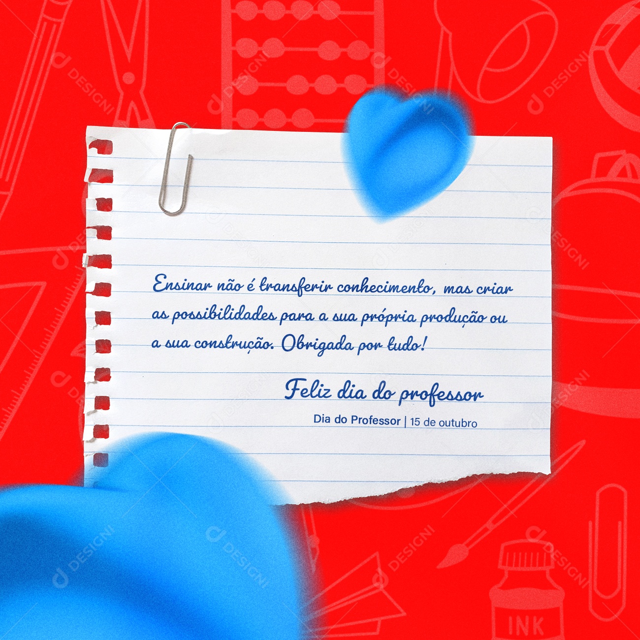 Obrigado Por Tudo Feliz Dia Do Professor 15 de Outubro Dia Do Professor Social Media PSD Editável