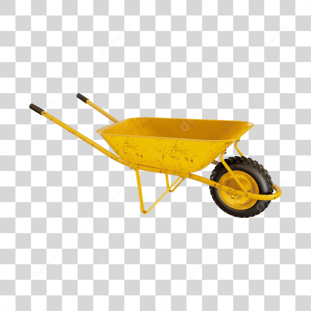 Carrinho de Mão Utilizado em Obra PSD + PNG