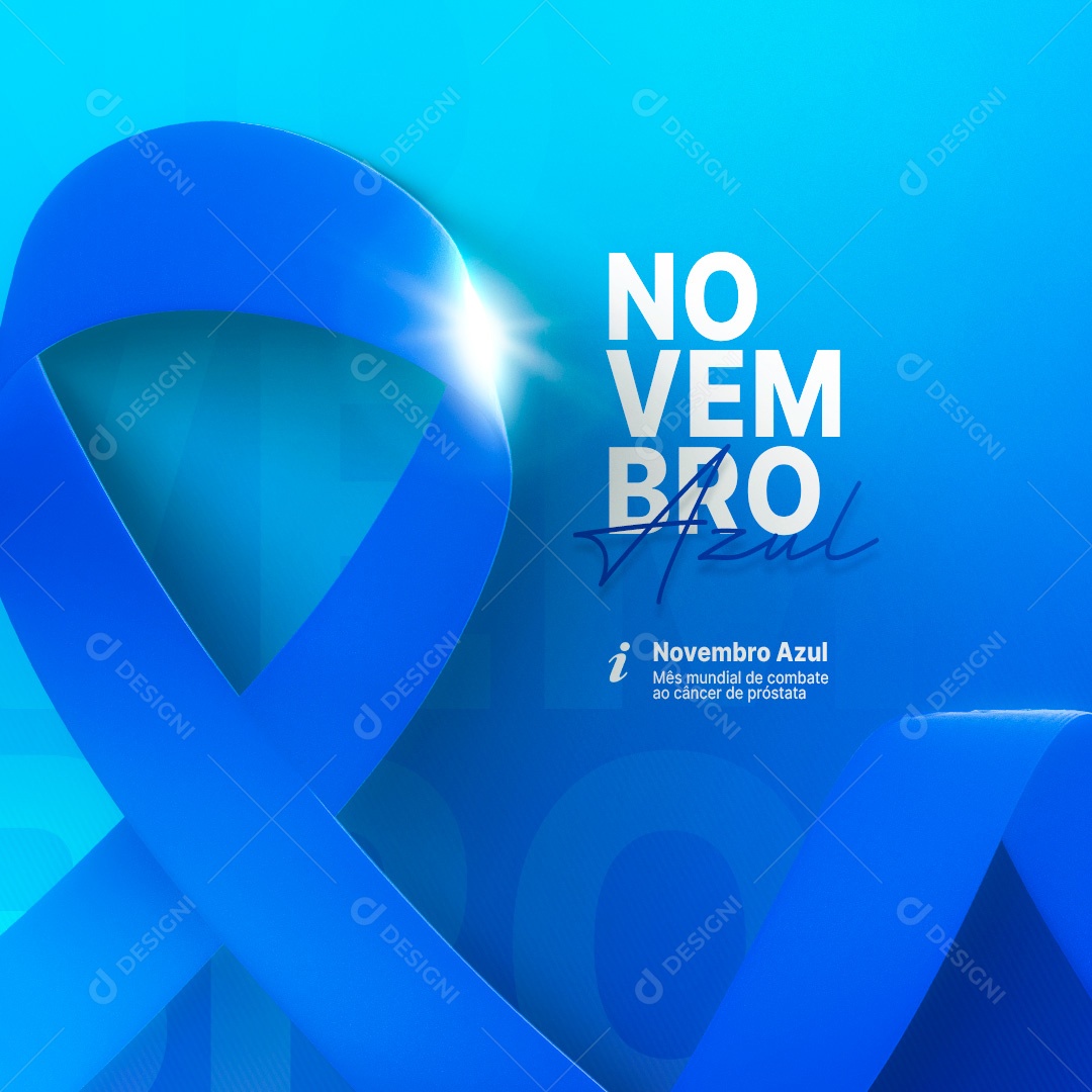 Mês Mundial de Combate ao Câncer de Próstata Novembro Azul Social Media PSD Editável