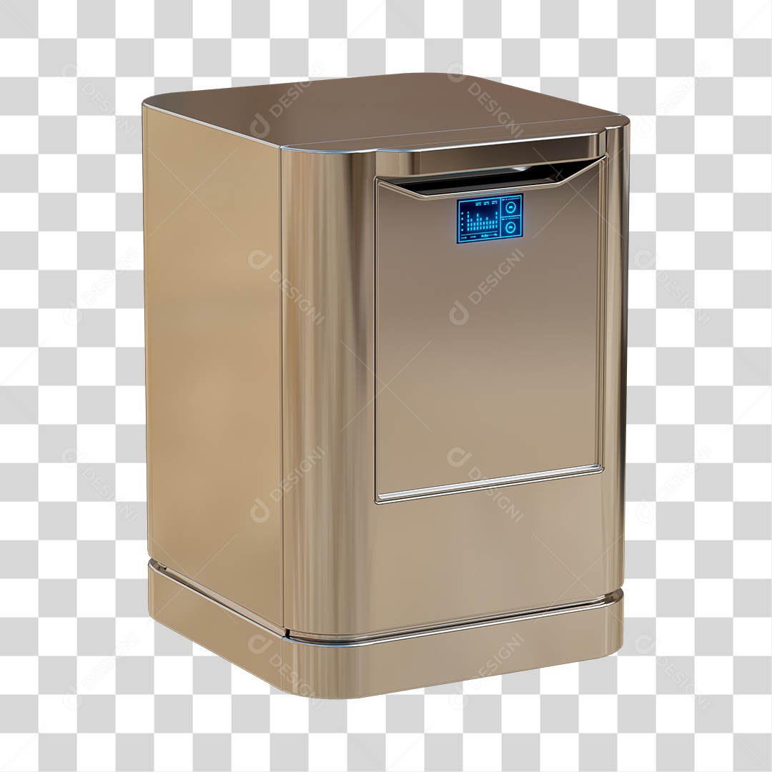 Máquina de lavar louça inteligente moderna em aço escovado