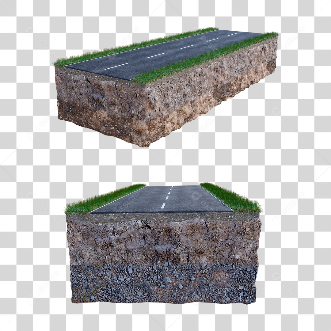 Pedaço de Estrada de Estrutura PSD + PNG