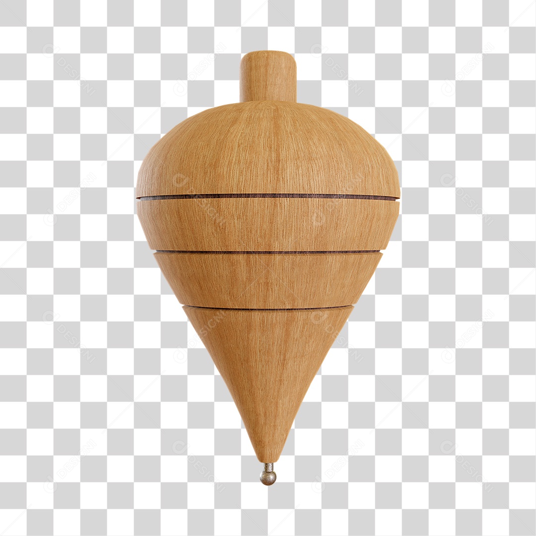 Brinquedo giratório de madeira pião PSD + PNG