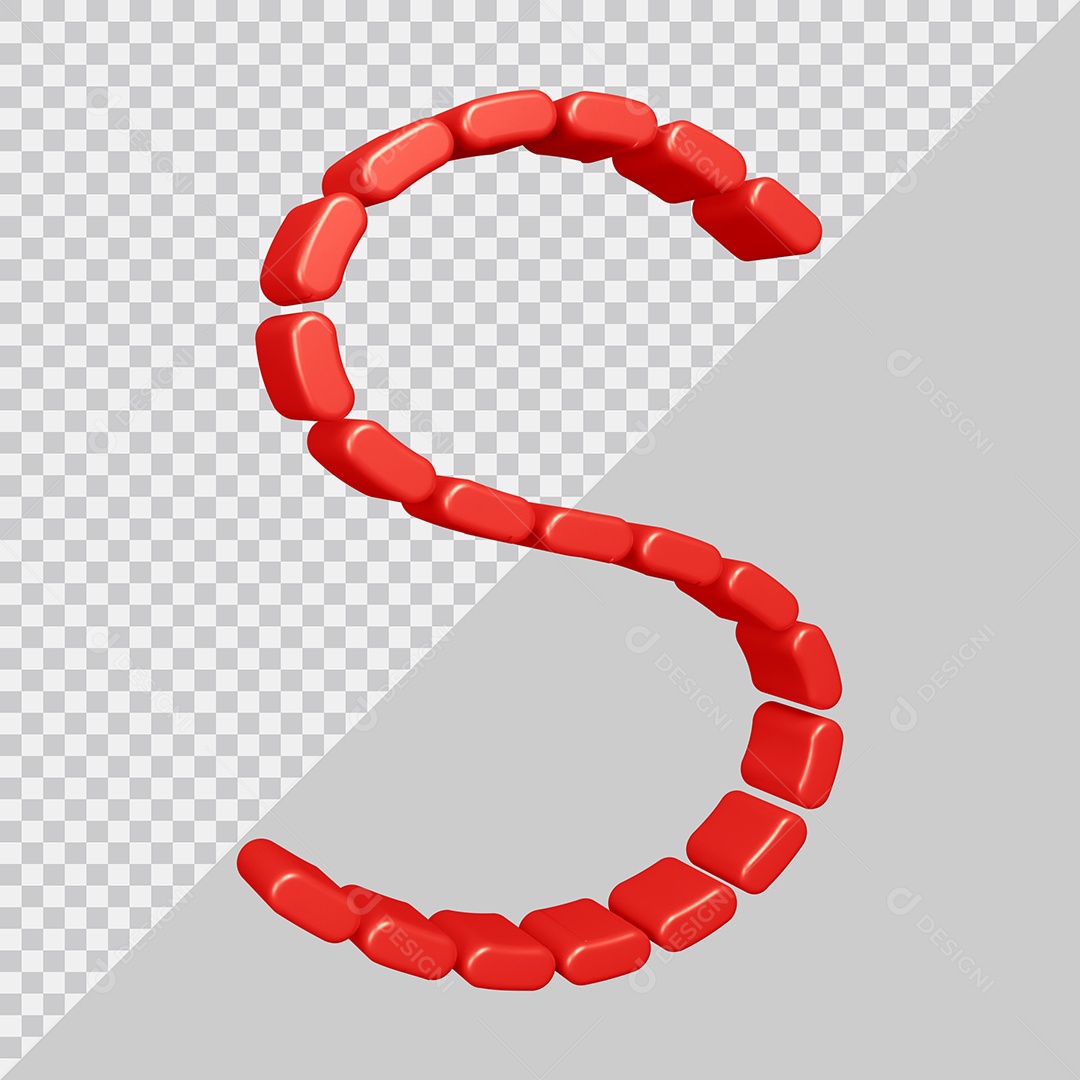 Elemento 3D Para Composição Letra S Vermelha PSD