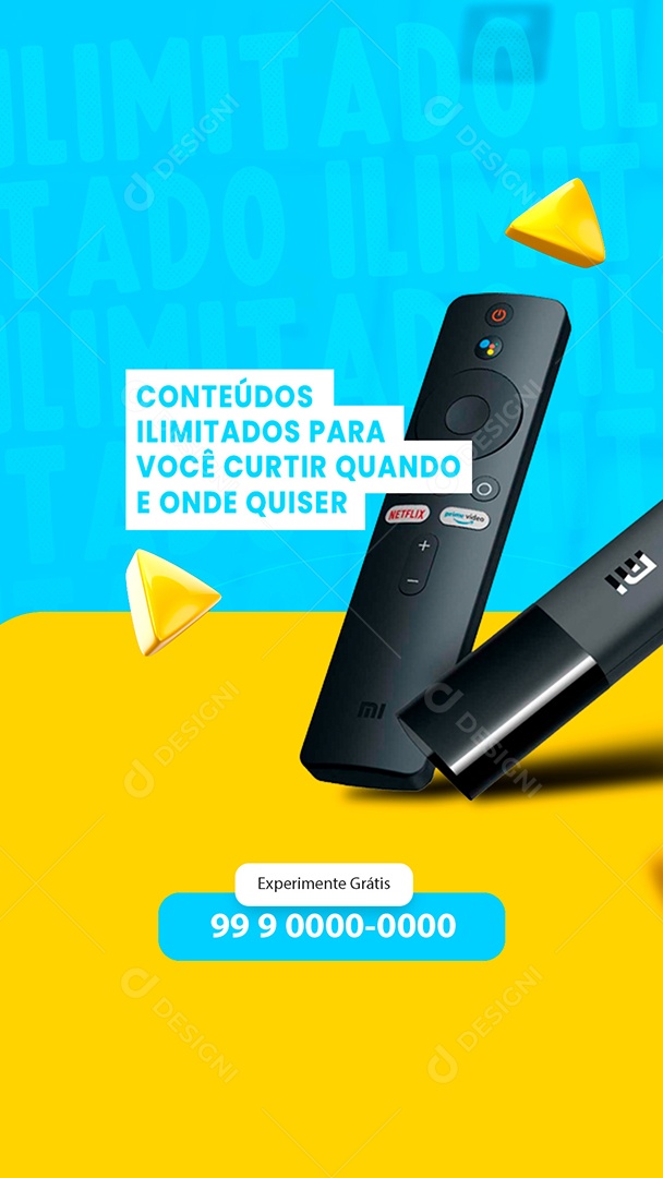 Story Conteúdos Ilimitados para Você IPTV Social Media PSD Editável