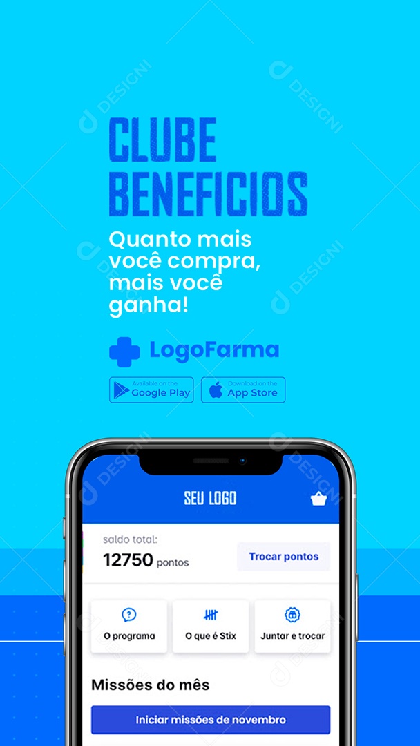 Story Clube Beneficios Quanto Mais Você Compra Mais Você Ganha Farmácia Social Media PSD Editável