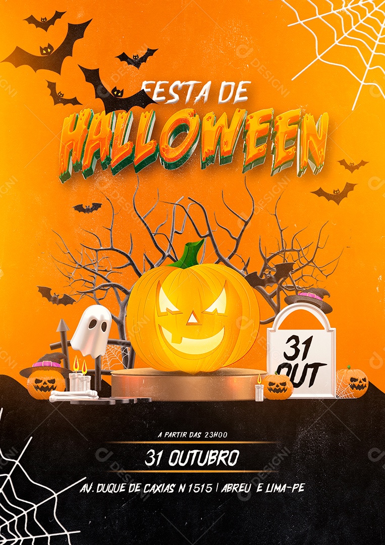 Festa de Halloween Flyers Social Media PSD Editável