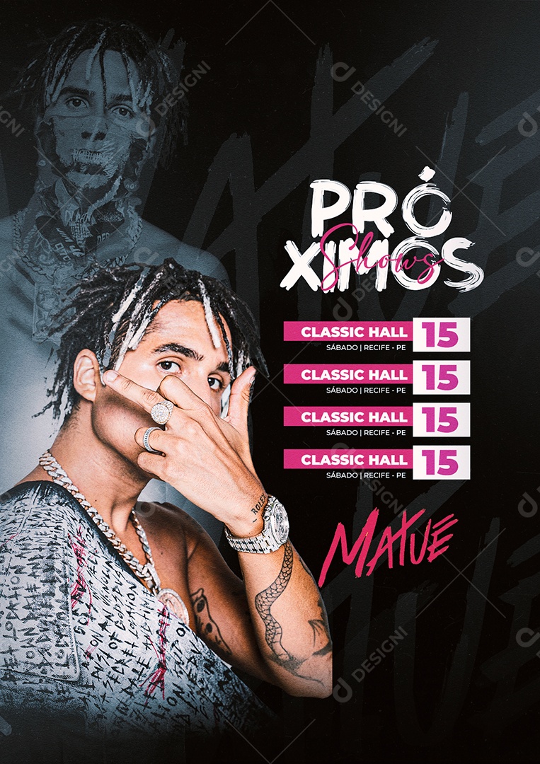 Próximos Shows Matuê Flyer Social Media PSD Editável