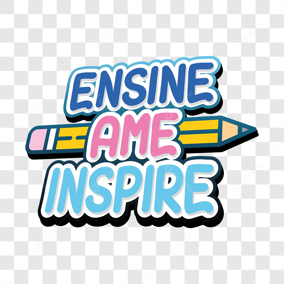 Lettering Ensine Ame Inspire EPS + PNG