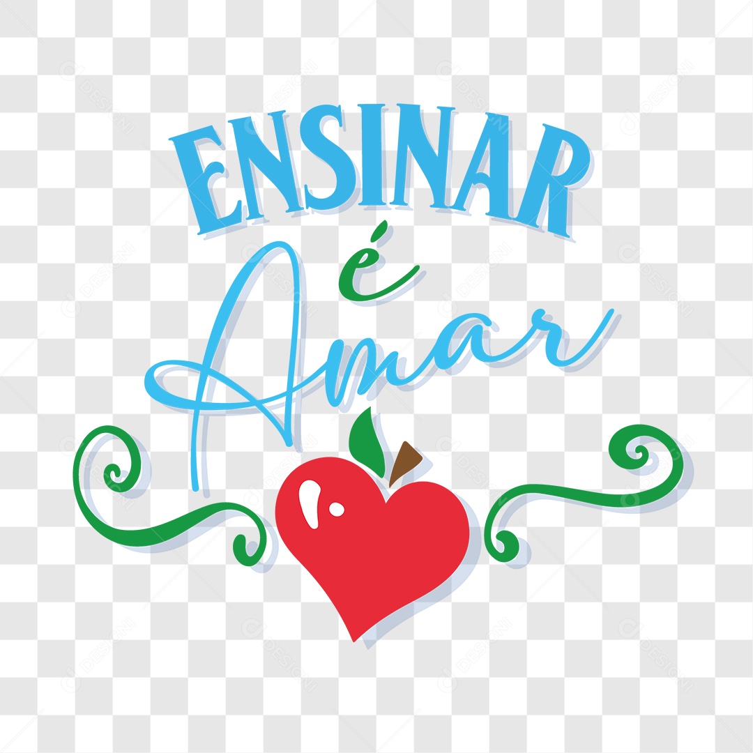 Lettering Ensine é Amar EPS + PNG