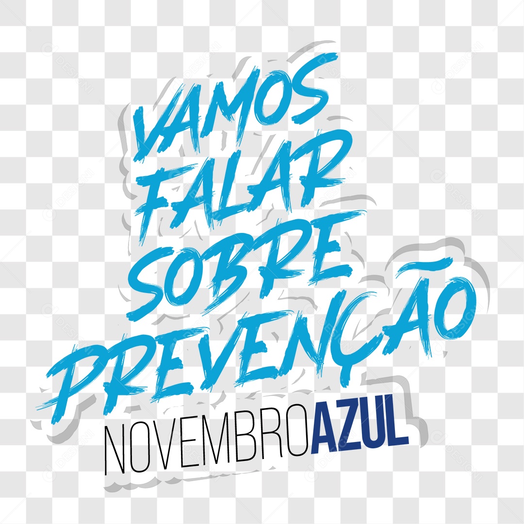 Lettering Vamos Falar Sobre Prevenção Novembro Azul EPS + PNG