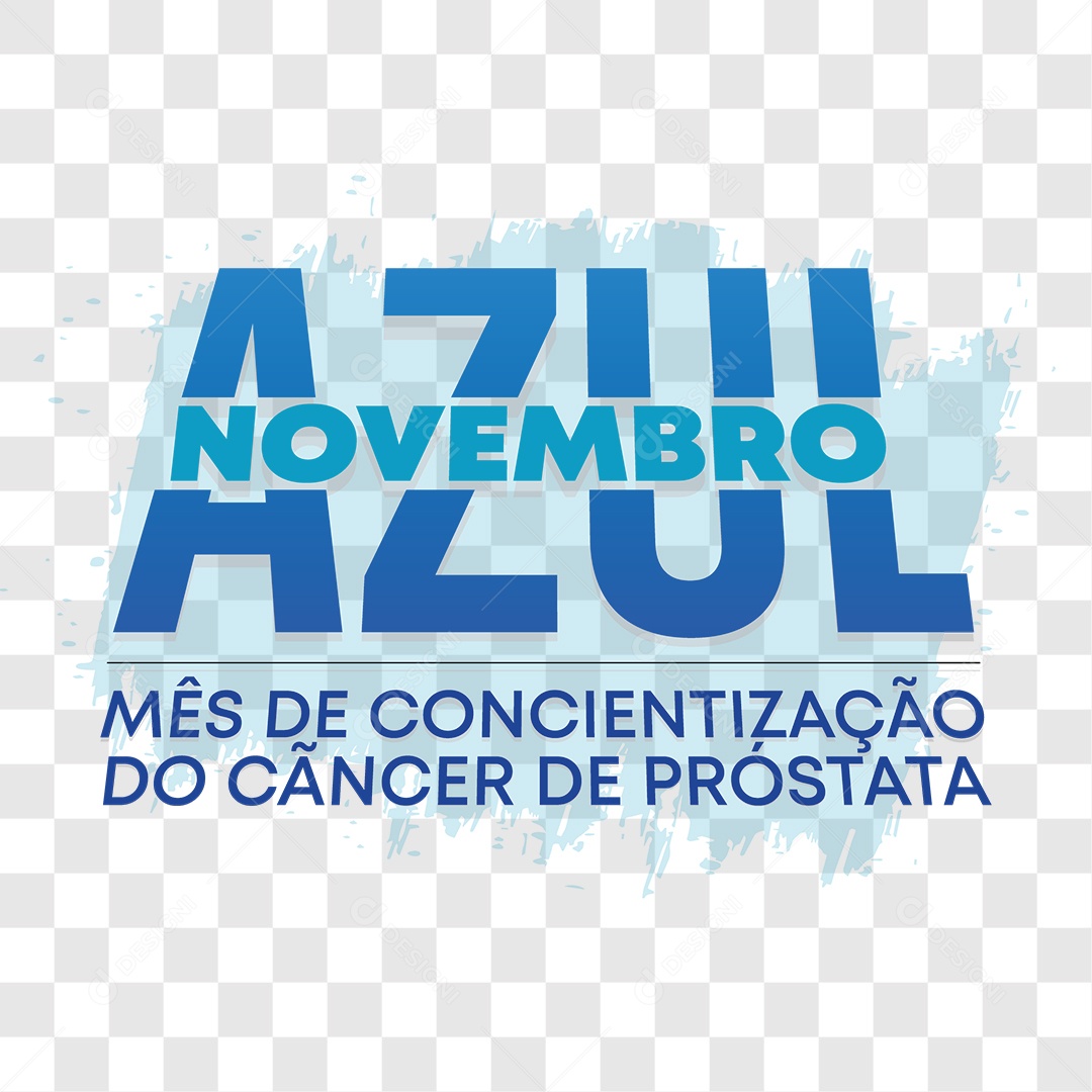 Lettering Novembro Azul Mês de Conscientização EPS + PNG