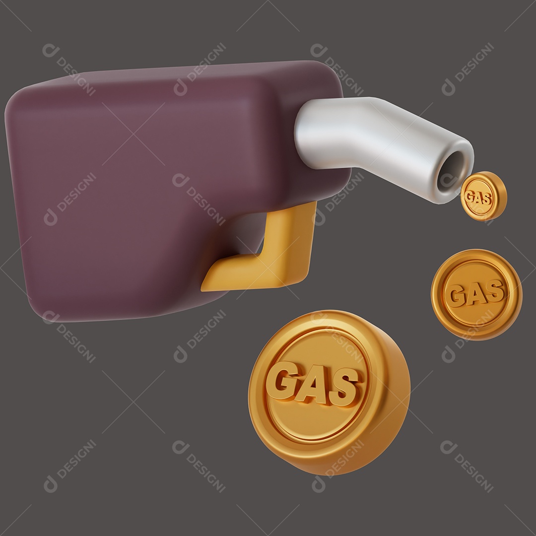Bomba Saindo Moedas de Gás Elemento 3D para Composição PSD