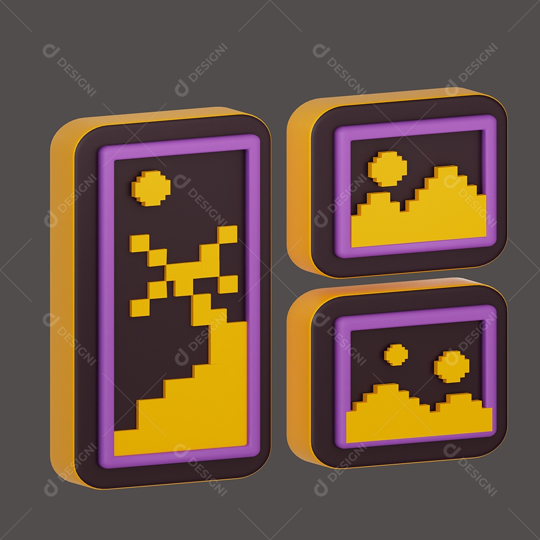 Elemento do Meta Verso 3D para Composição PSD