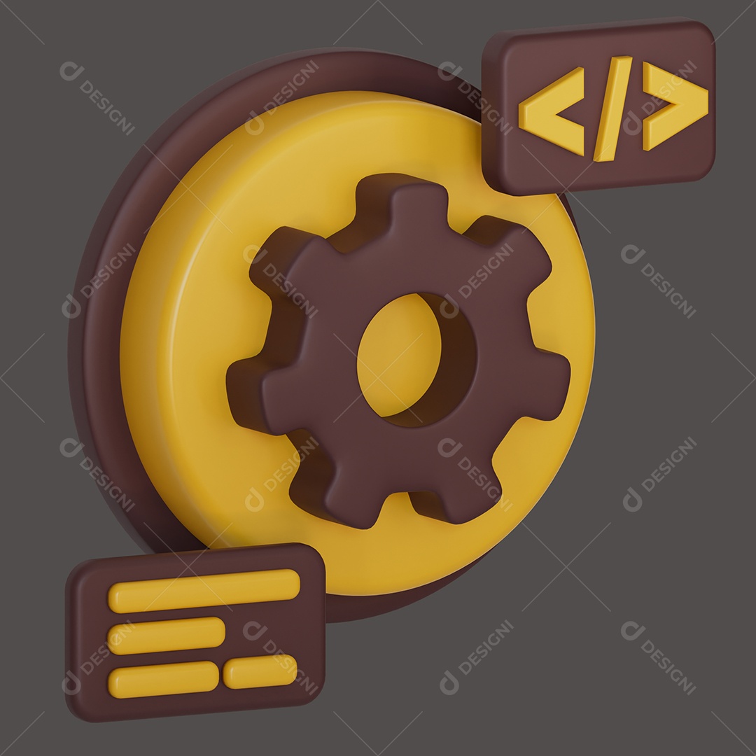 Ícones de Configuração e Códigos do Meta Verso Elemento 3D para Composição PSD