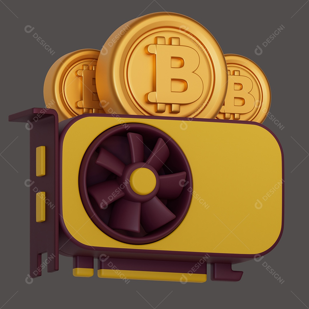 Criptomoedas Saindo de Câmera do Metaverso Elemento 3D para Composição PSD