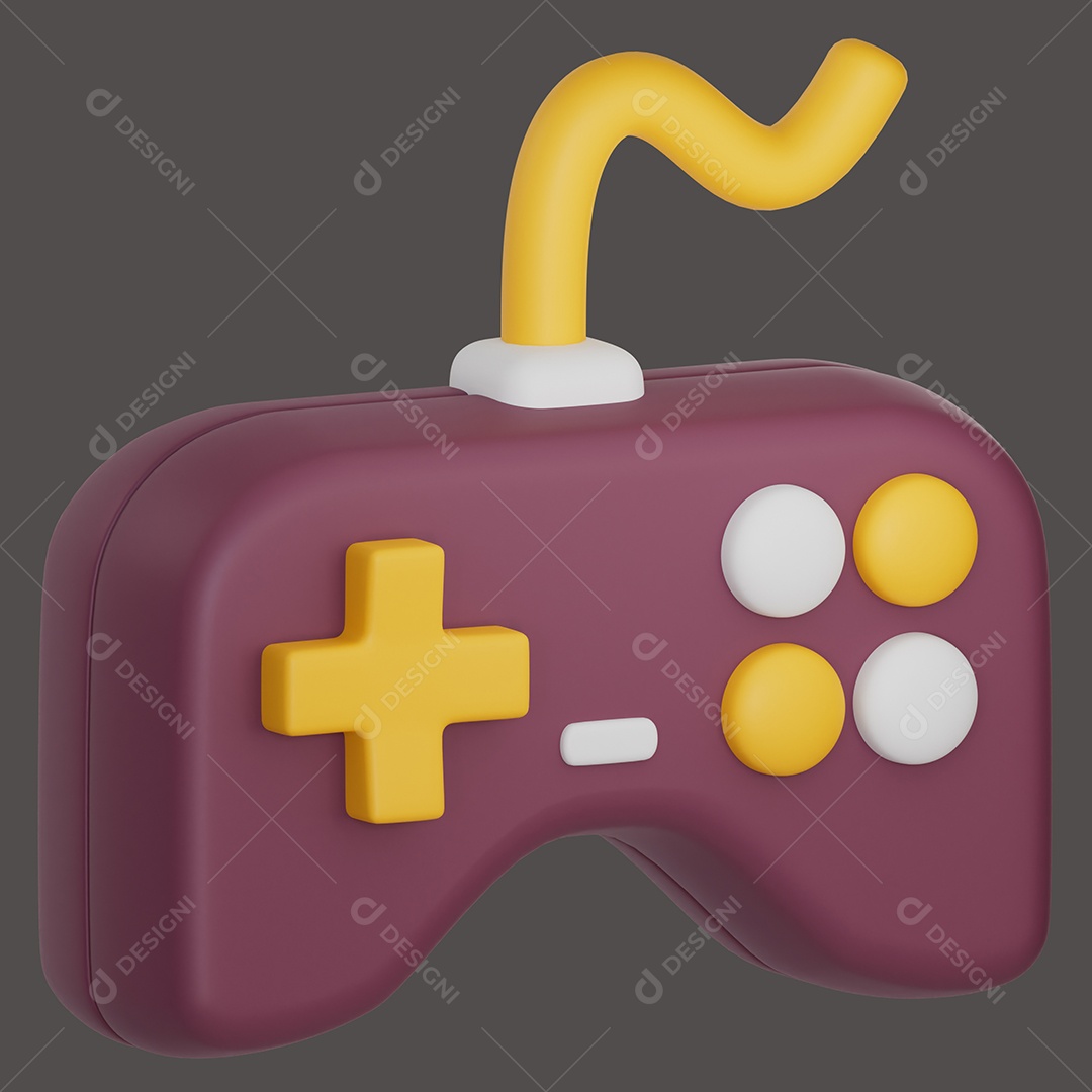 Controle de Vídeo Game Metaverso Elemento 3D para Composição PSD