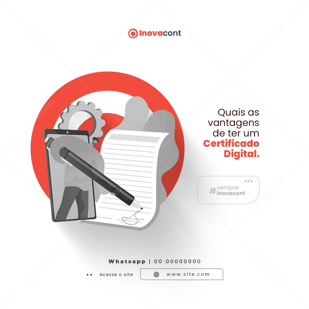 Social Media Contabilidade Certificado Digital PSD Editável