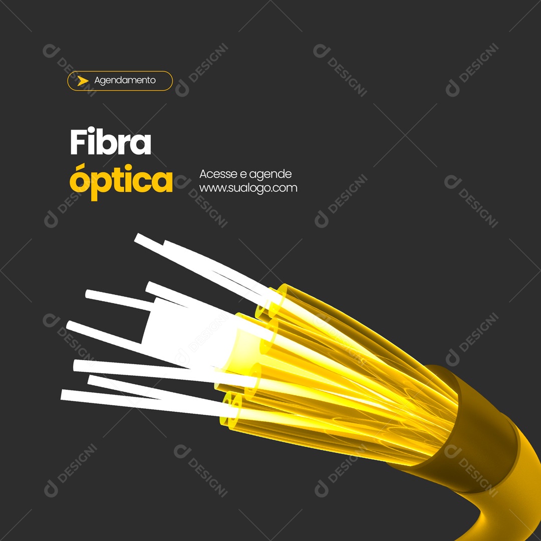 Provedor de Internet Fibra Óptica Social Media PSD Editável