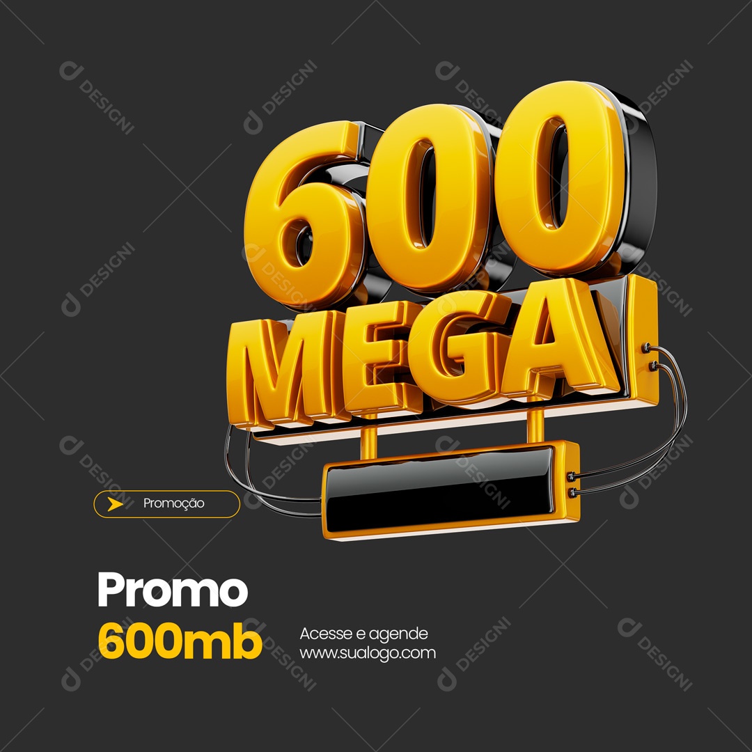 Provedor de Internet Promoção 600 Mega Social Media PSD Editável