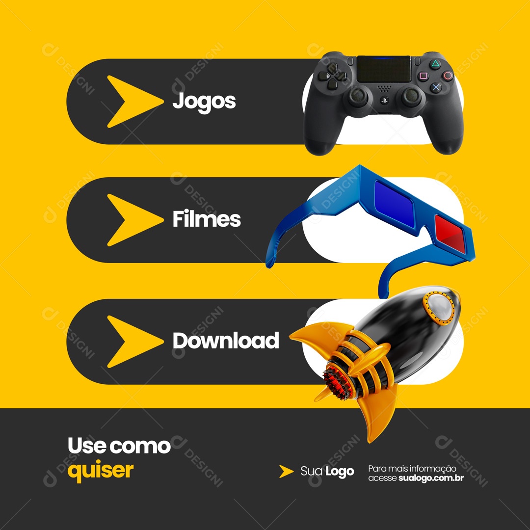 Provedor de Internet Fibra Óptica Use com Quiser Social Media PSD Editável