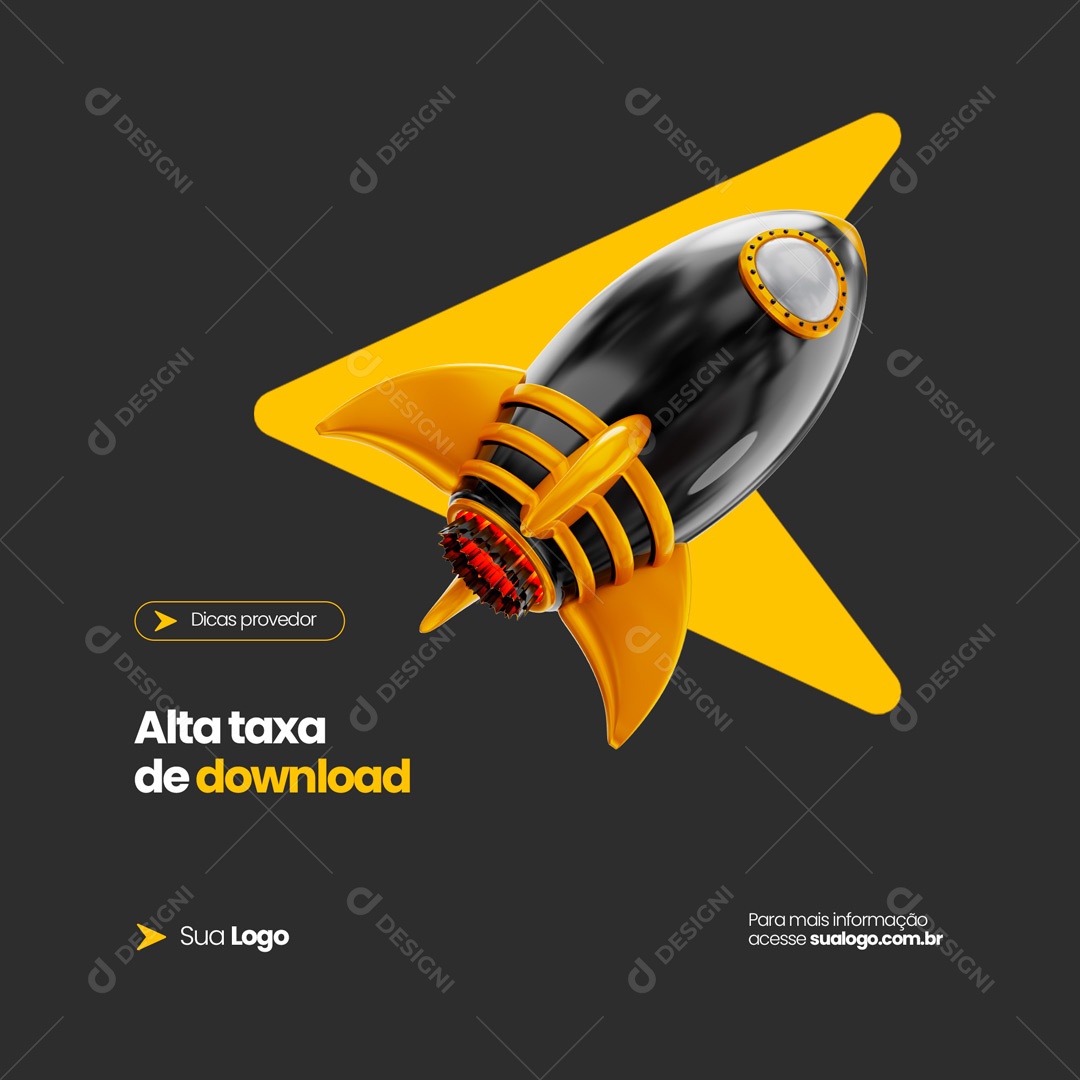 Social Media Provedor de Internet Alta Taxa de Download Social Media PSD Editável