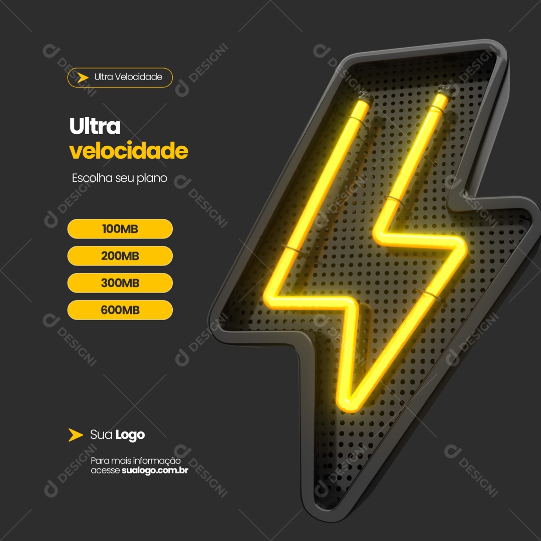 Provedor de Internet Ultra Velocidade Escolha seu Plano Social Media PSD Editável