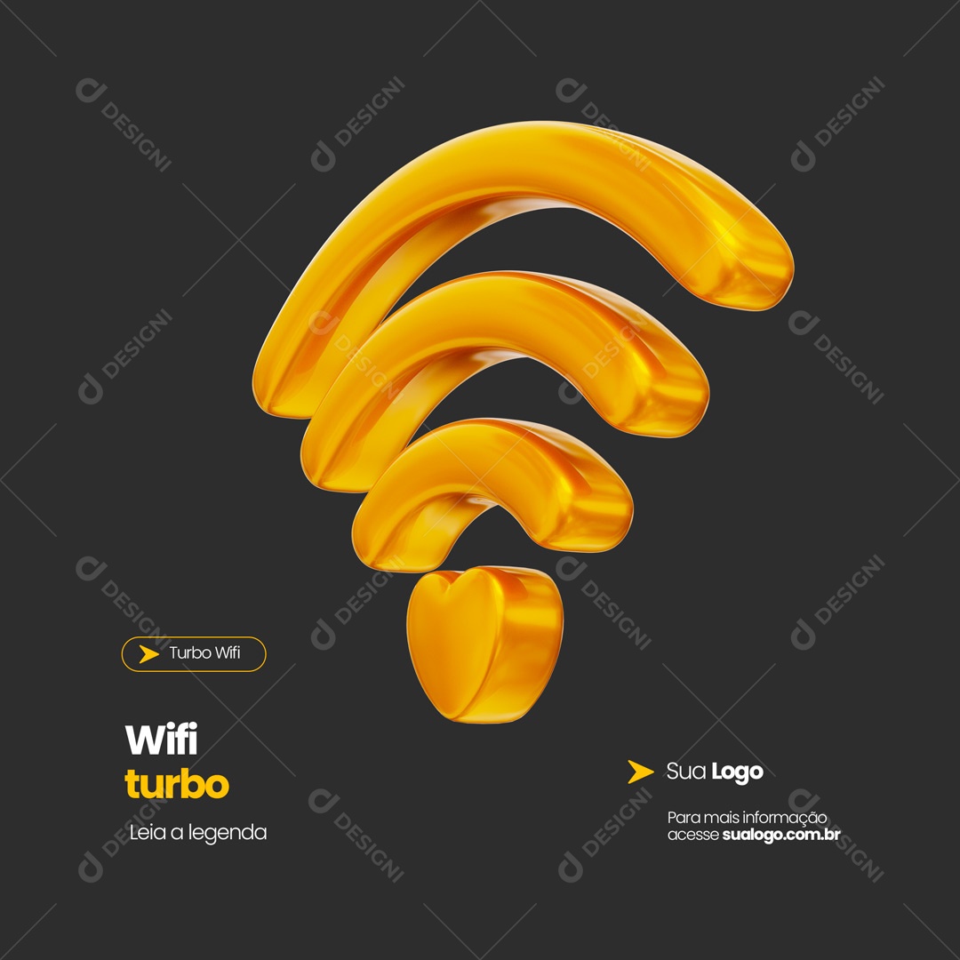 Provedor de Internet Fibra Óptica Wifi Turpo Social Media PSD Editável