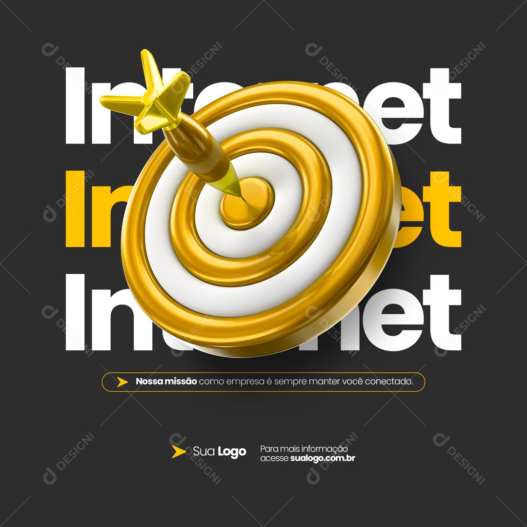 Provedor de Internet Fibra Óptica Conexão Social Media PSD Editável