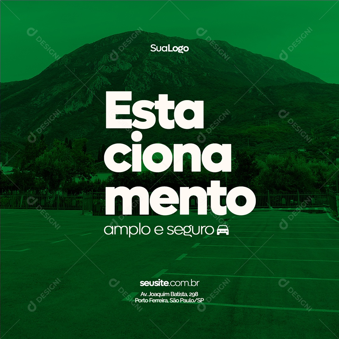 Estacionamento Amplo e Seguro Resort Social Media PSD Editável