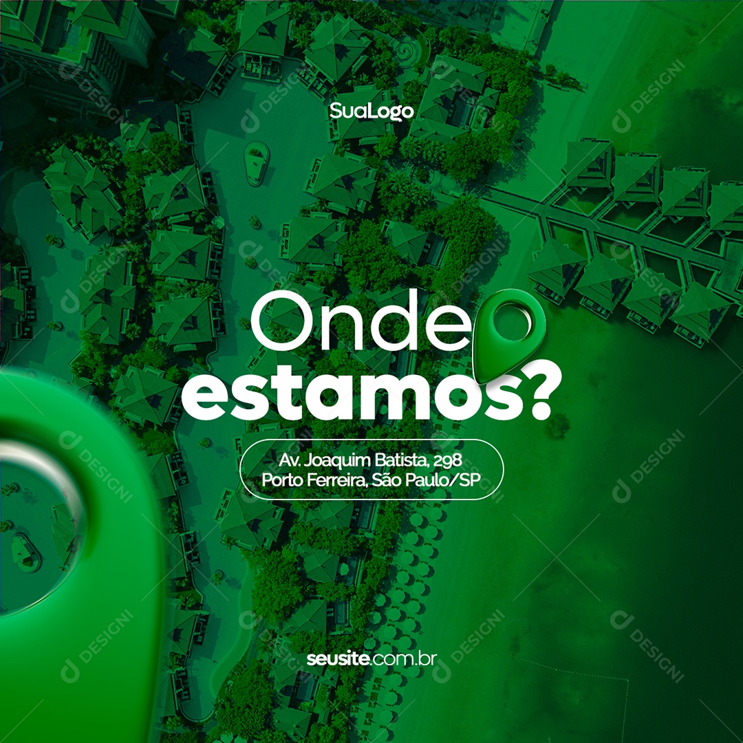 Onde Estamos Localização Resort Social Media PSD Editável