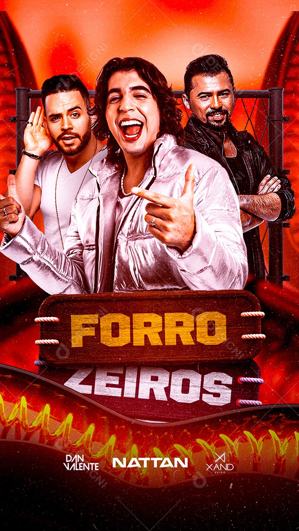 Story Forrozeiros Dan Valente Nattan e Xand Avião Flyers Social Media PSD Editável