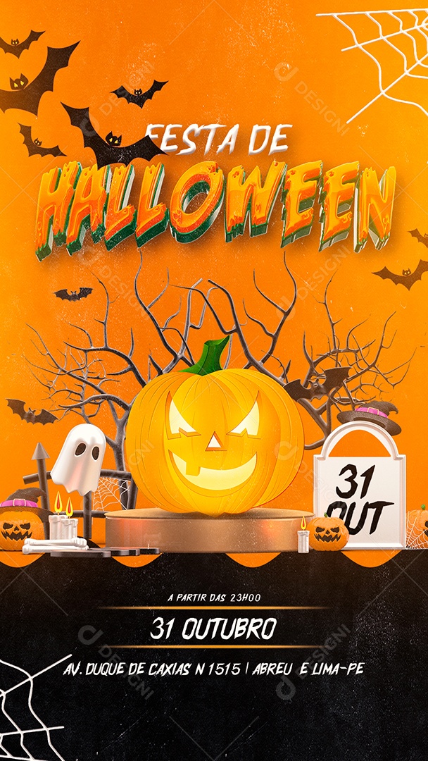 Story Festa de Halloween Flyers Social Media PSD Editável