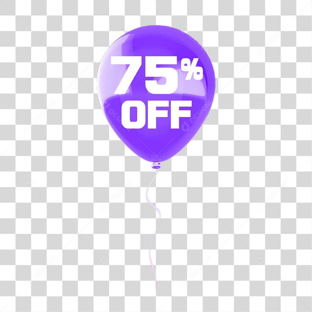 Balão com 75% de Desconto PNG Transparente