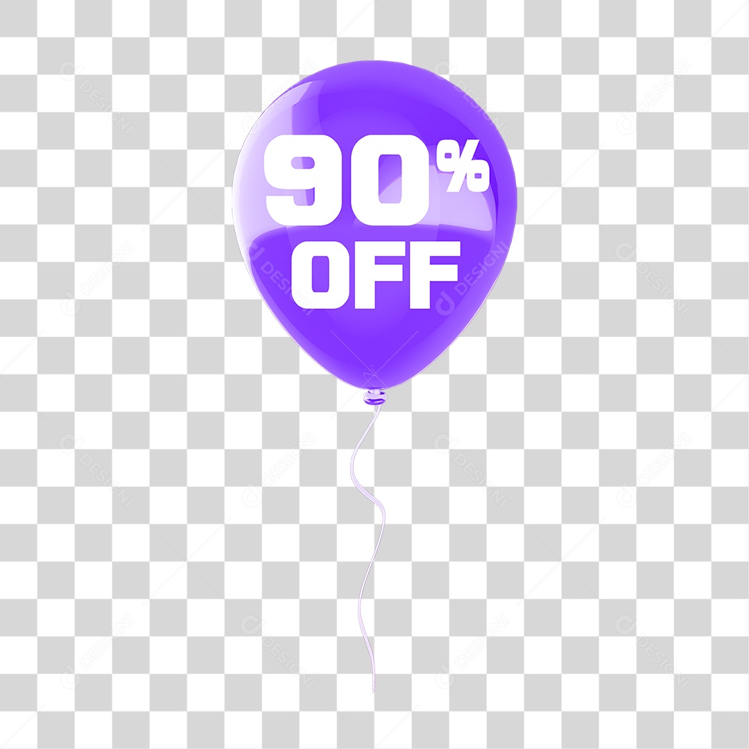 Balão com 90% de Desconto PNG Transparente