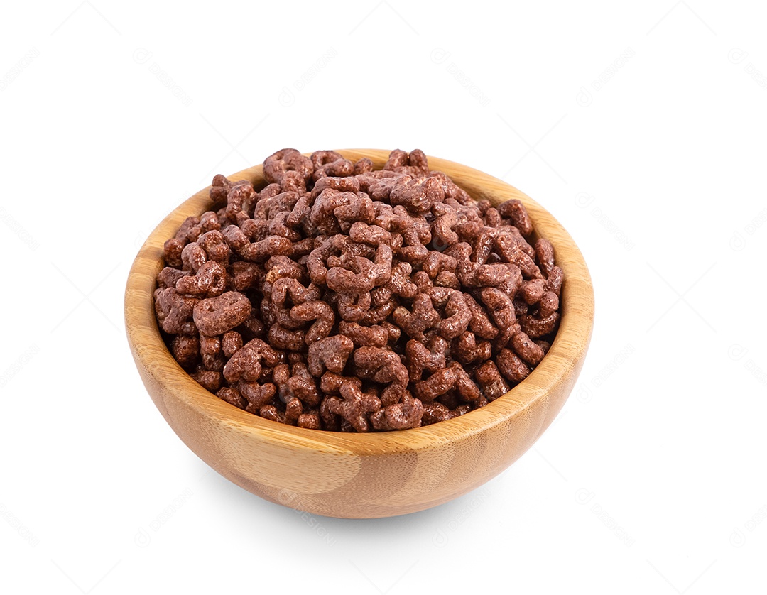 Tigela com cereal matinal de chocolate