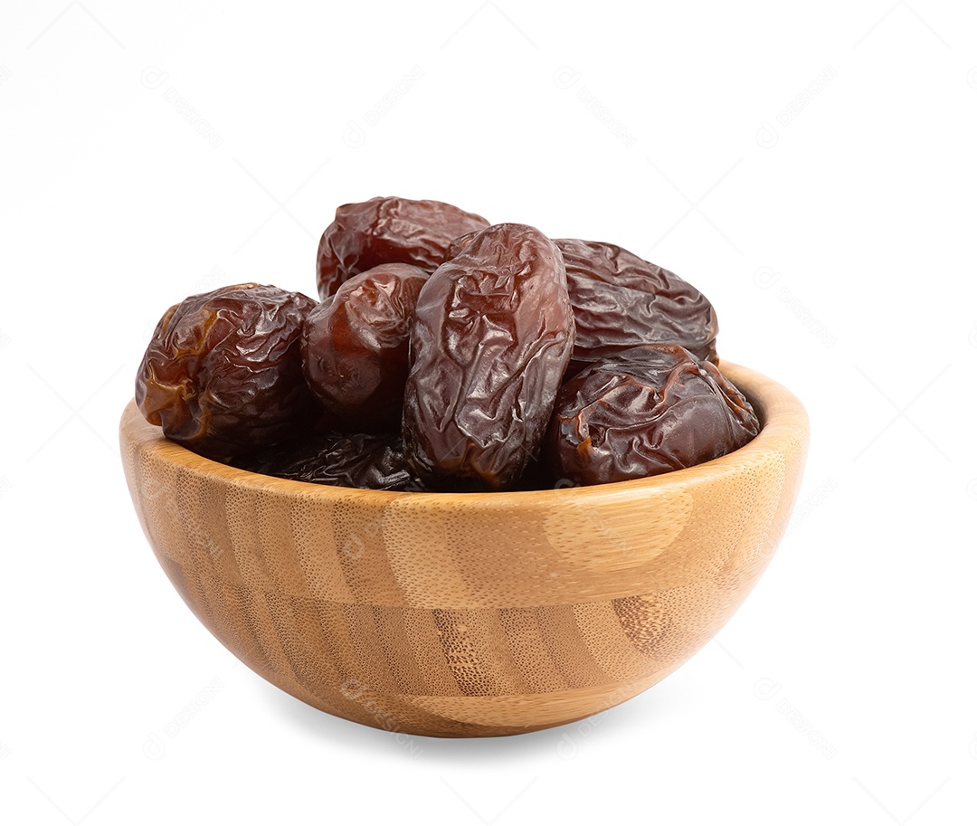 Fruto do grupo da palmeira Phoenix dactylifera ou frutos Dare isolados no fundo branco