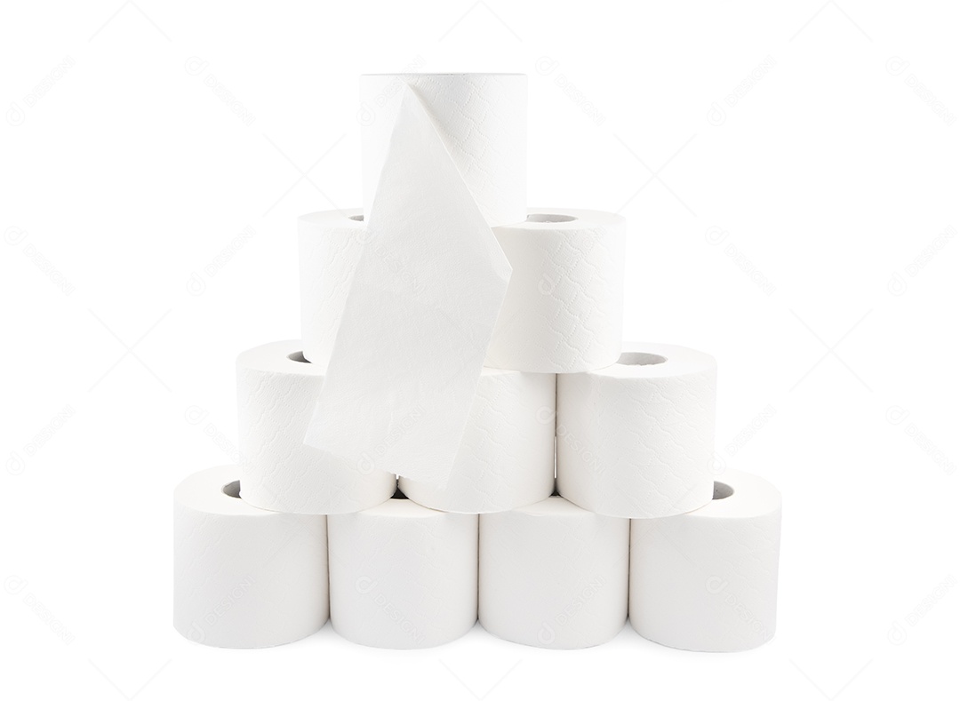 Um grande rolo de papel higiênico branco para uso em banheiros