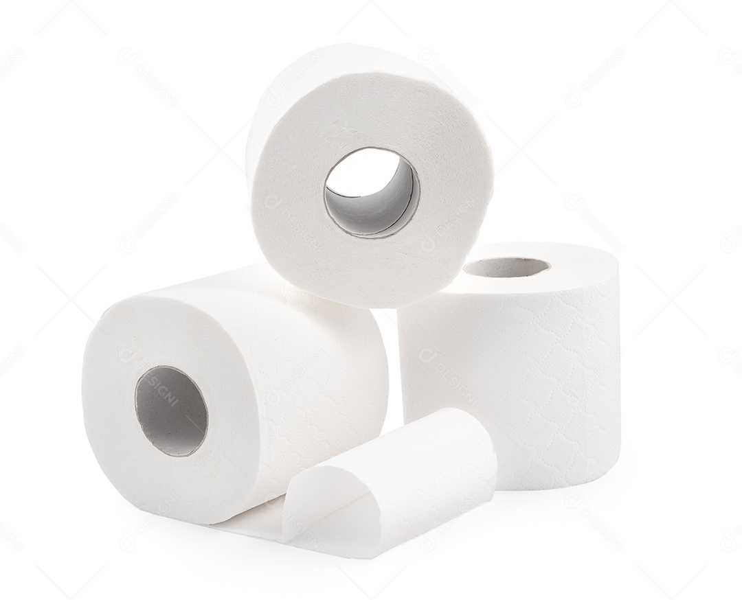 Um grande rolo de papel higiênico branco para uso em banheiros