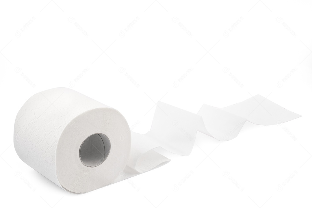 Um grande rolo de papel higiênico branco para uso em banheiros