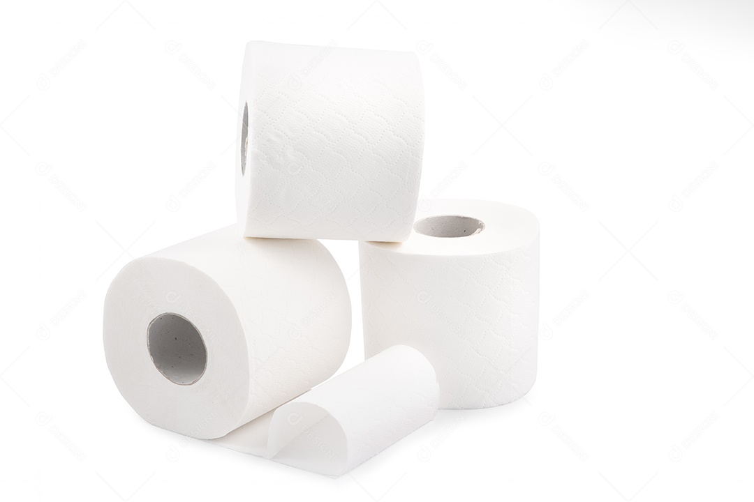 Um grande rolo de papel higiênico branco para uso em banheiros