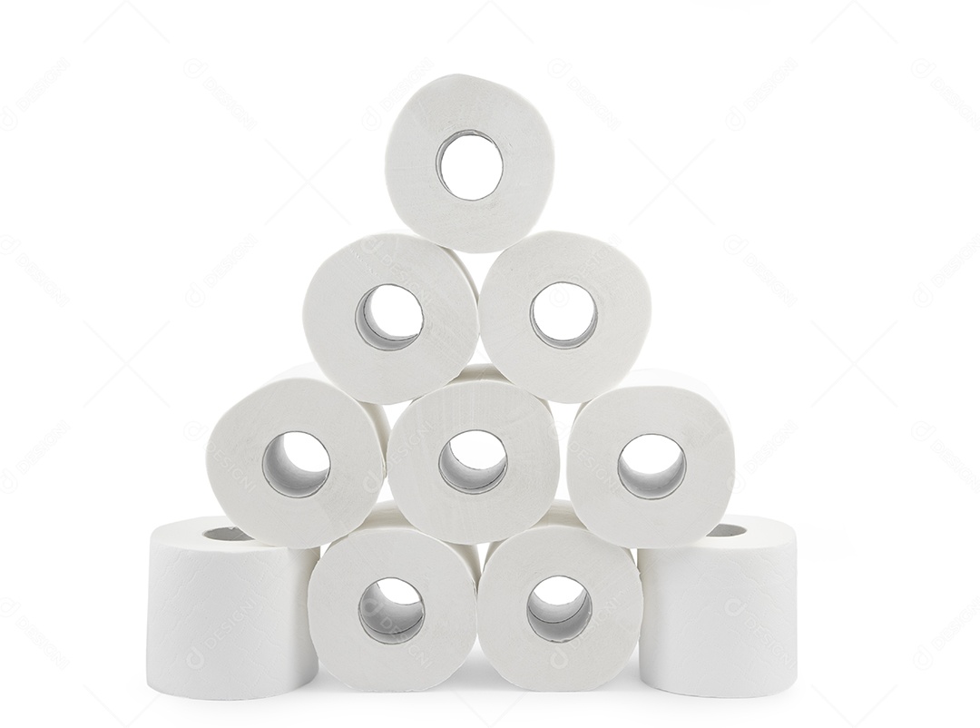 Um grande rolo de papel higiênico branco para uso em banheiros