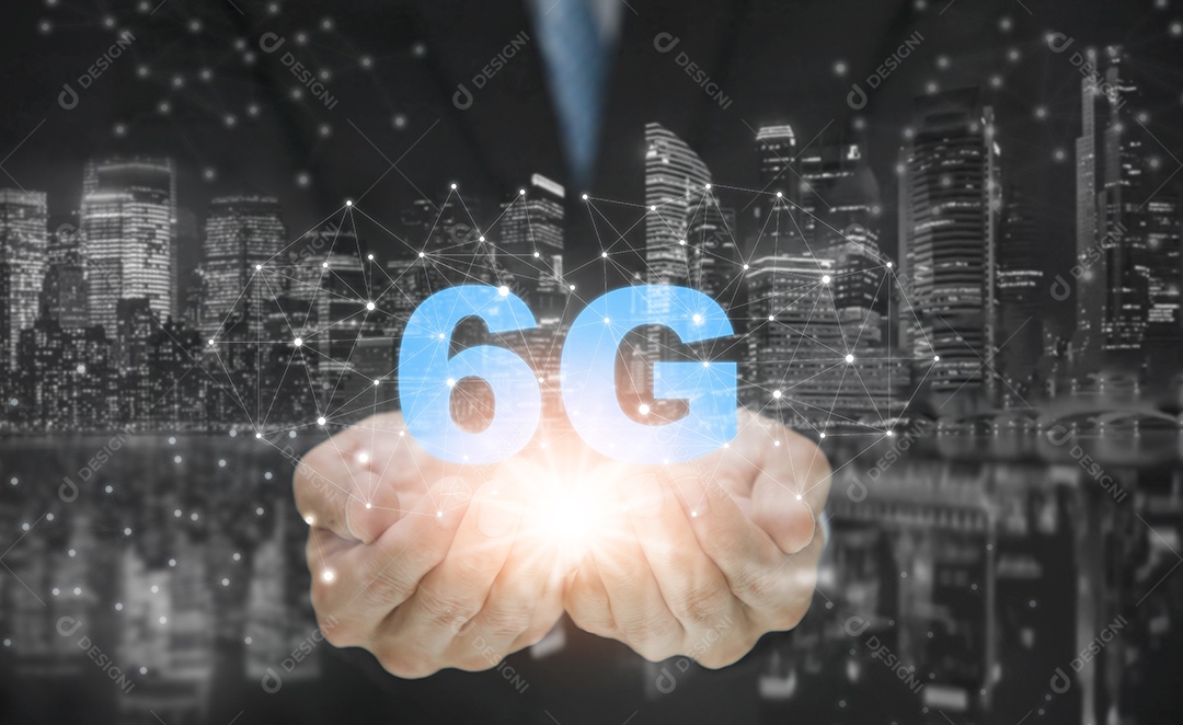 Tecnologia de holding empresarial 6G de rede de telecomunicações móveis na Europa para conexão de dados sem fio de alta velocidade à Internet a partir de smartphones