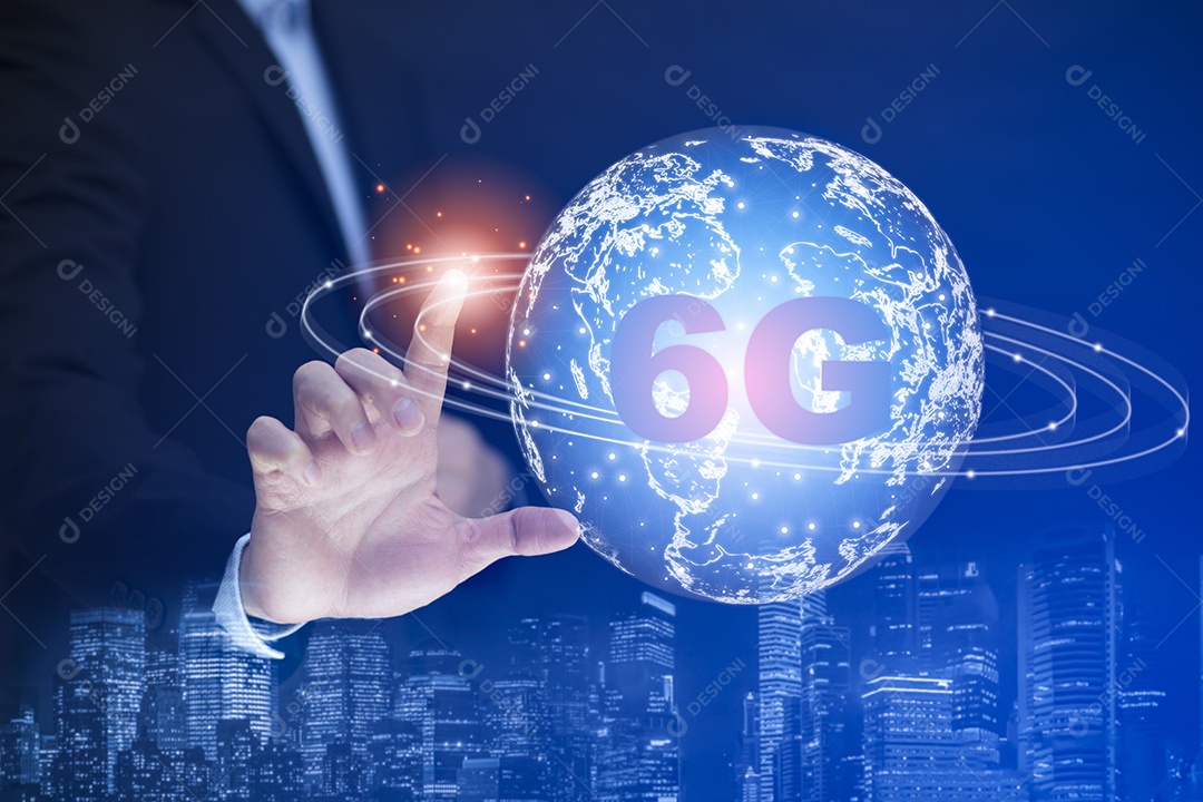Tecnologia de holding empresarial 6G de rede de telecomunicações móveis na Europa para conexão de dados sem fio de alta velocidade à Internet a partir de smartphones