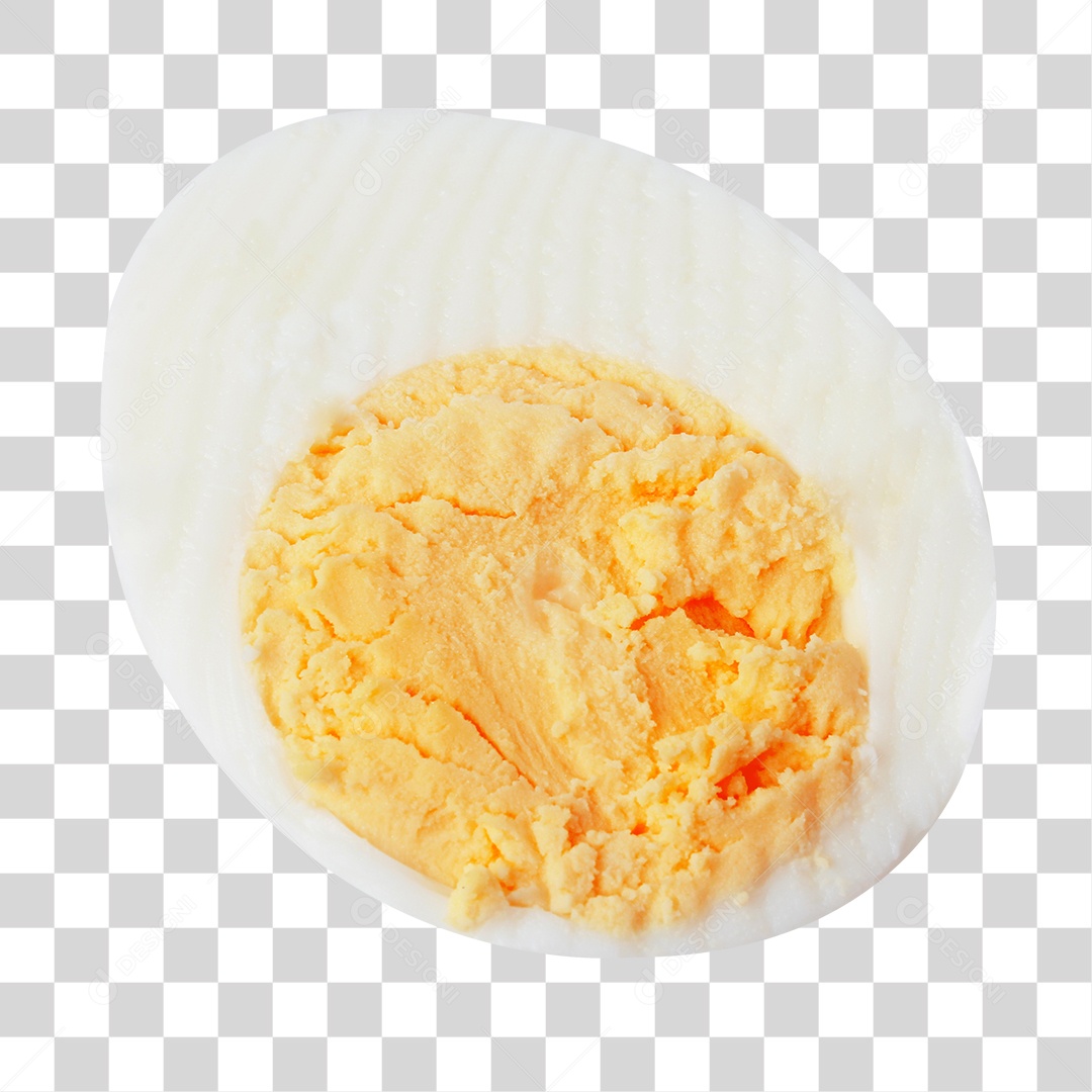 Ovo cozido cortado ao meio