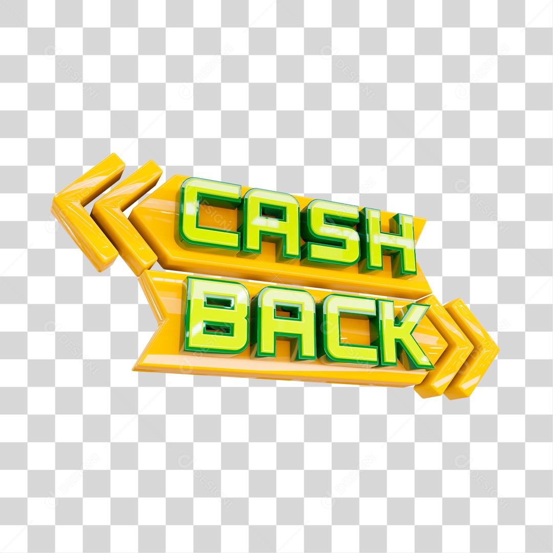 Selo 3D Cash Back PNG Transparente Sem Fundo