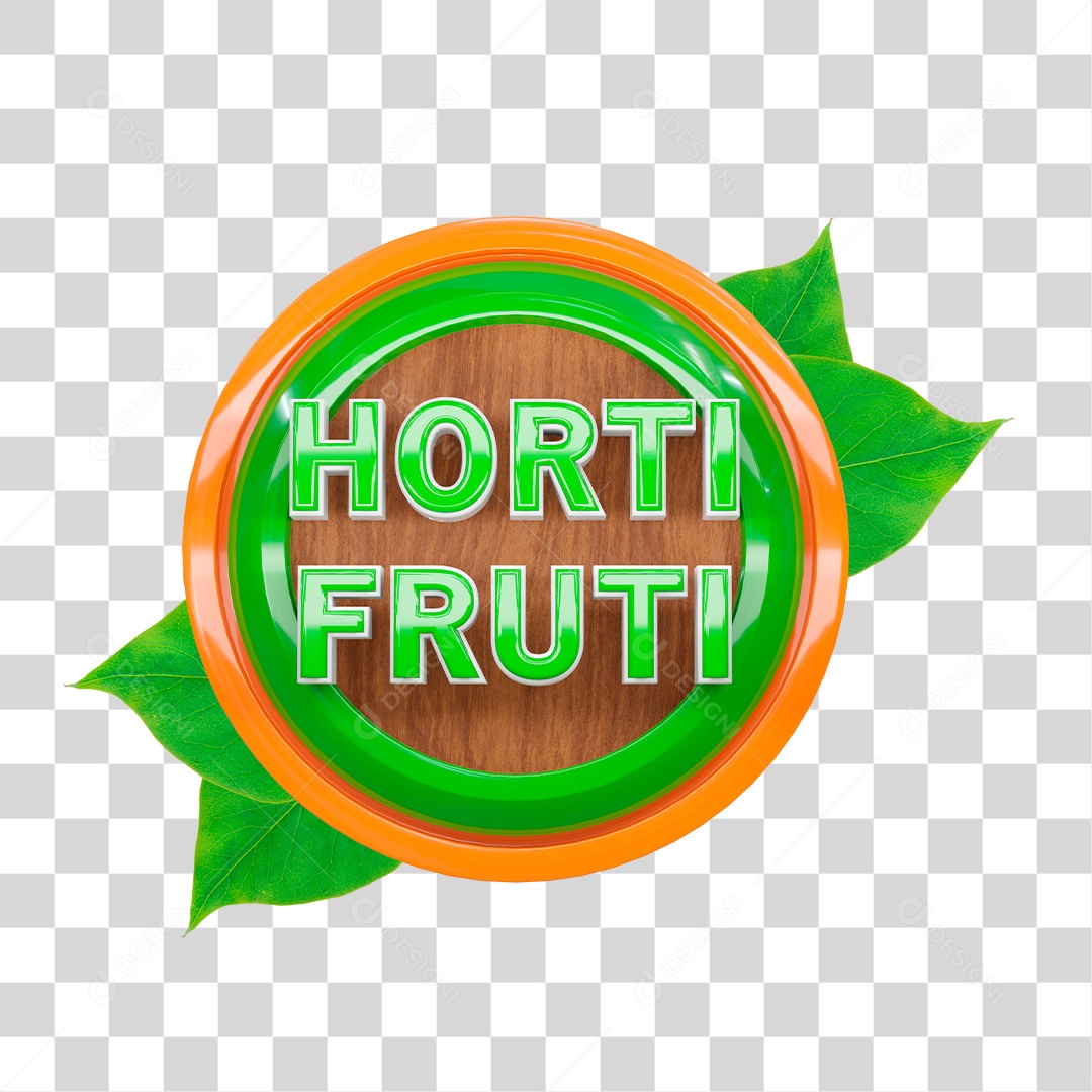 Selo 3D Hortifruti PNG Transparente Sem Fundo