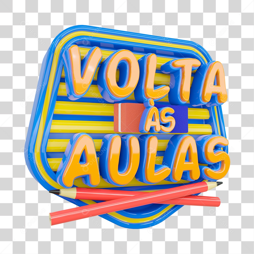 Selo 3D Voltas às Aulas PNG Transparente Sem Fundo