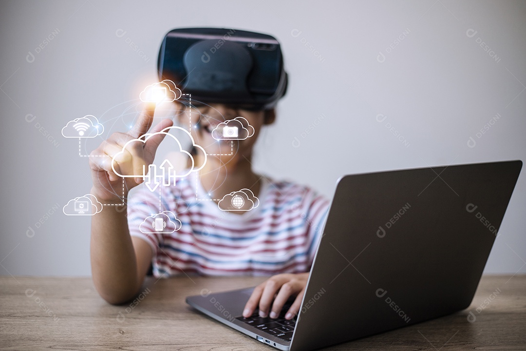 Rede de computação em nuvem de ícone e informações de dados de conexão de ícone