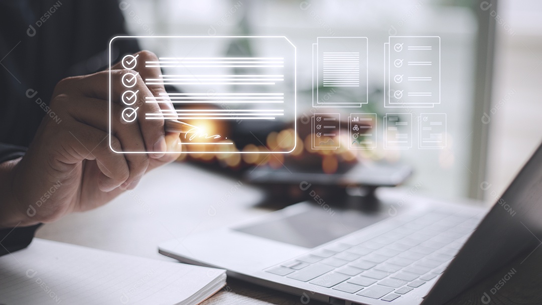 Assinatura eletrônica e conceito de escritório sem papel