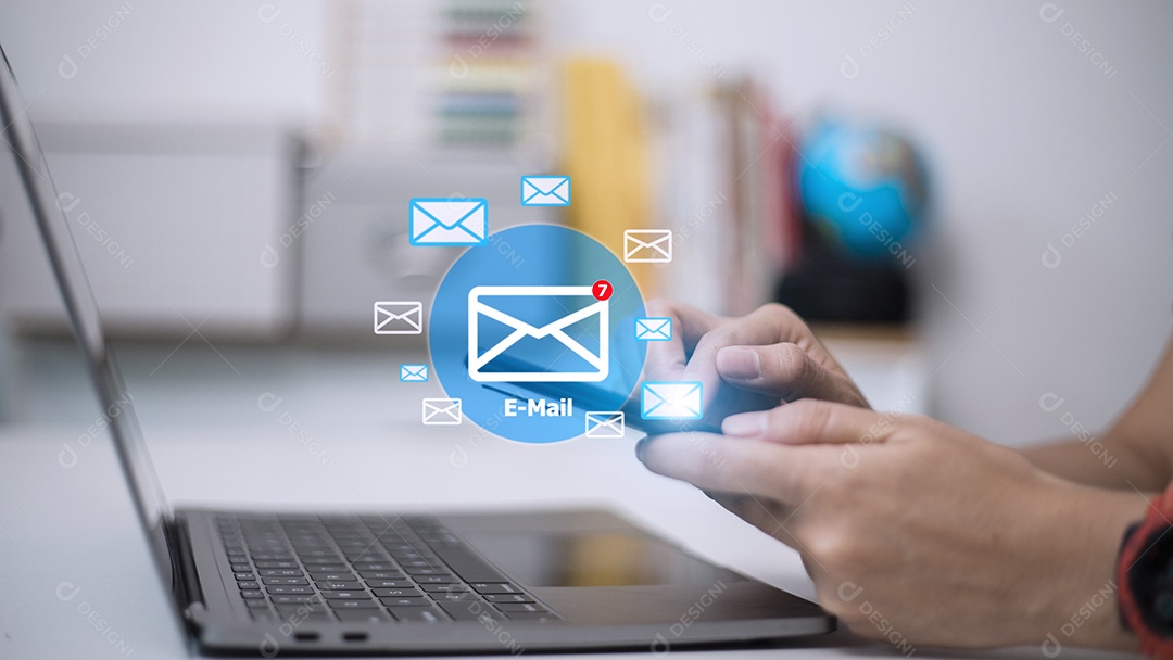 Conceito de gráficos de comunicação eletrônica de caixa de entrada de e-mail